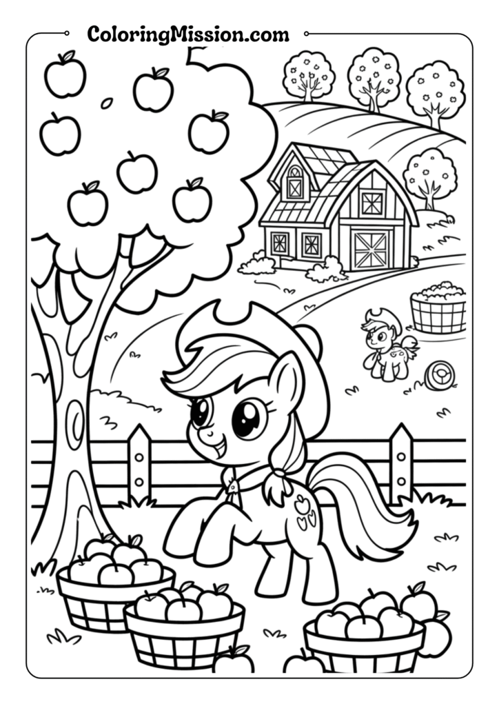 Applejack Apple Harvesting Scene