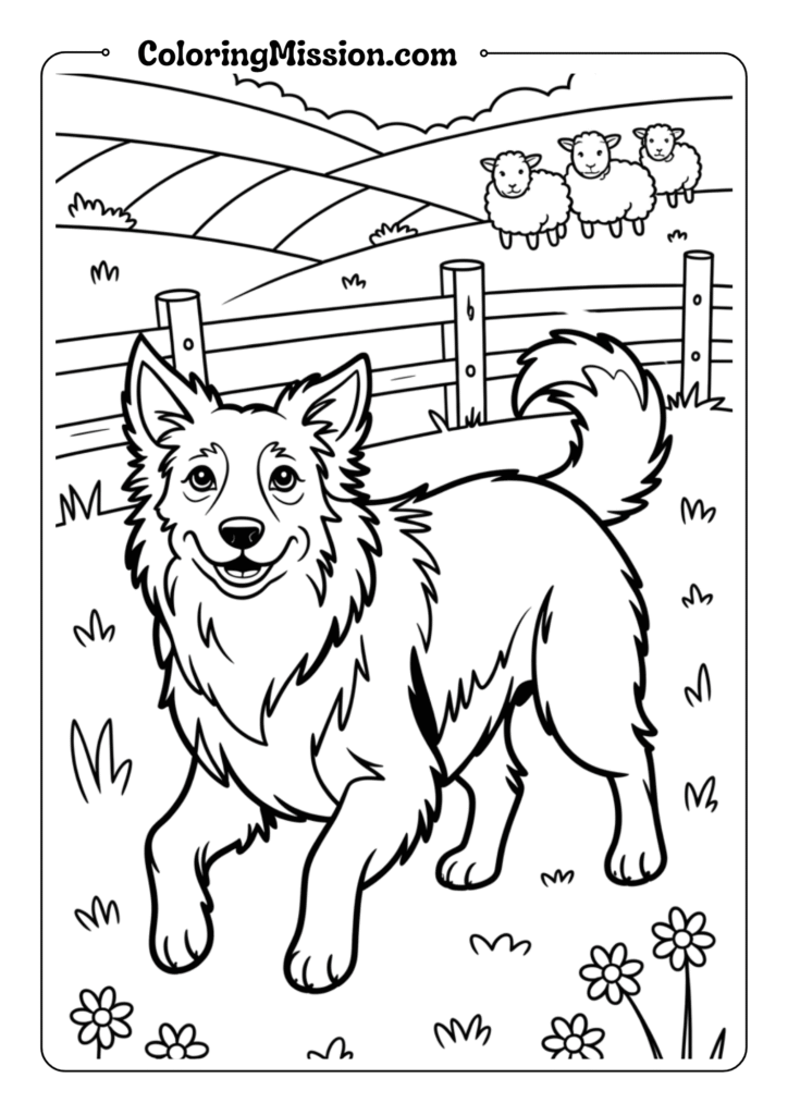 Border Collie Herding Scene