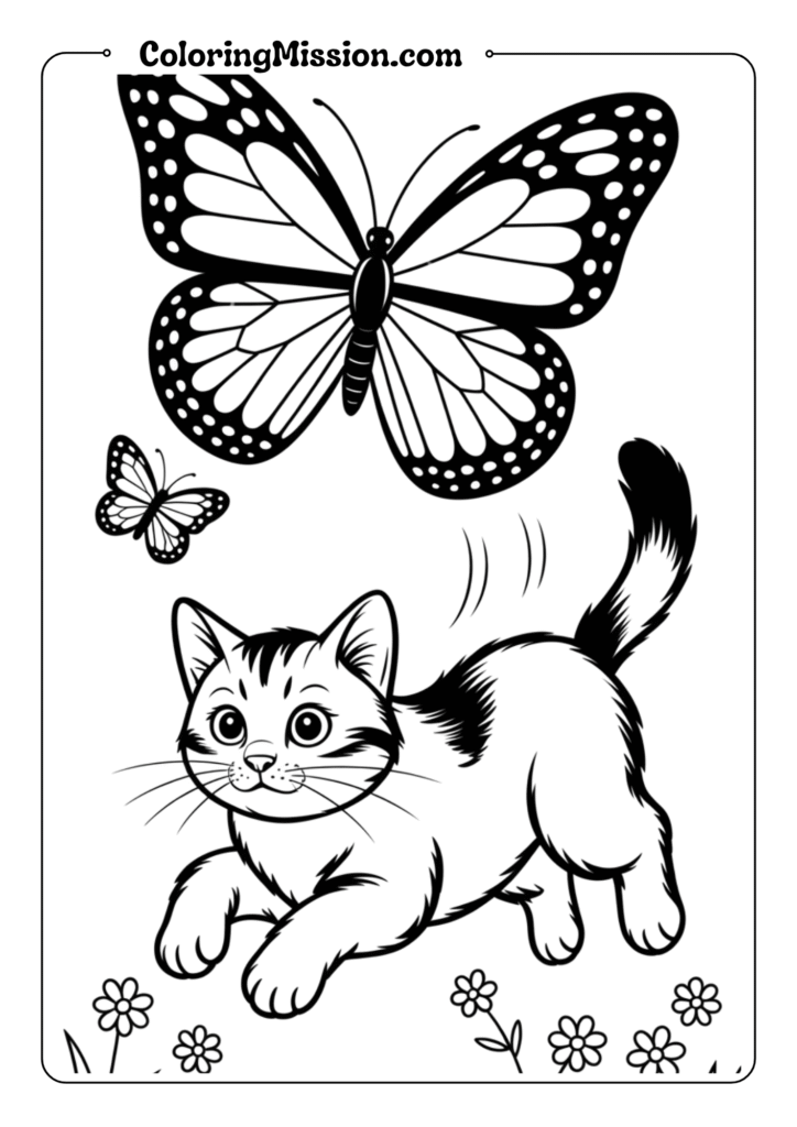 Butterfly Chasing Cat