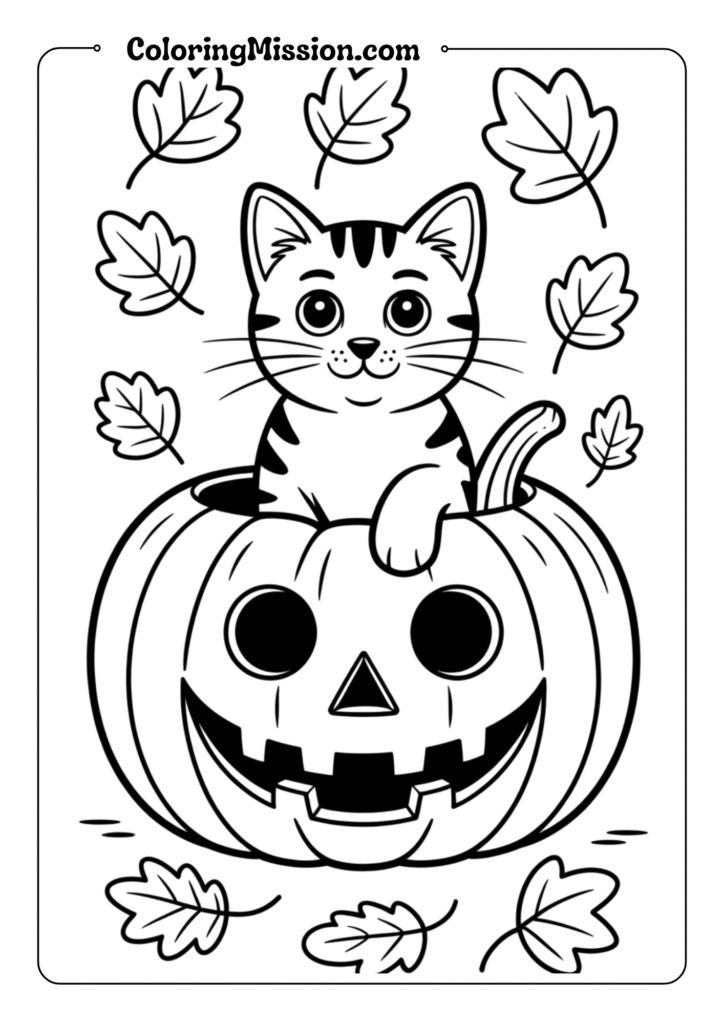Halloween Pumpkin Cat