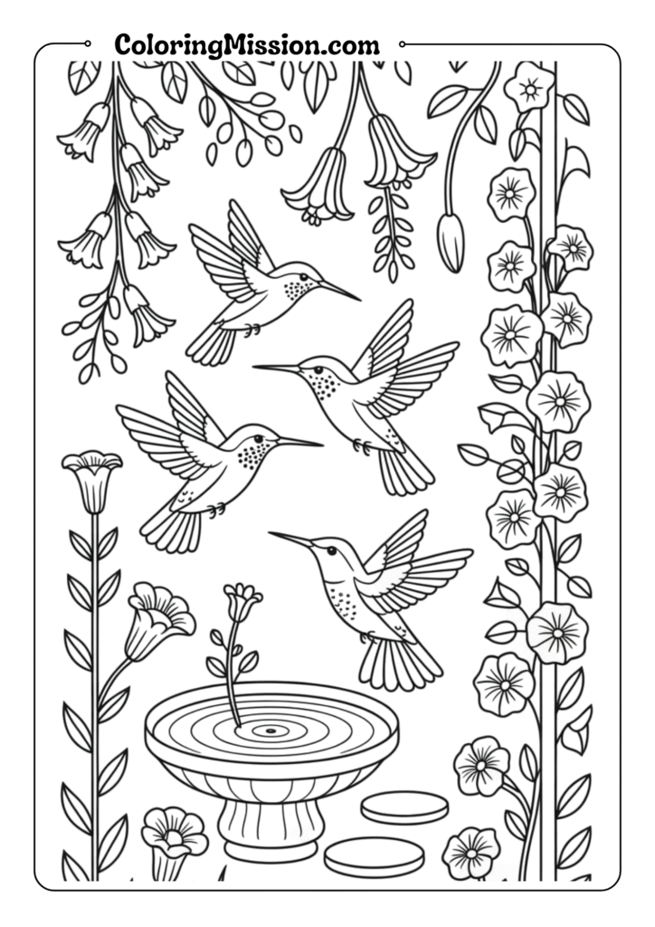Hummingbird Flower Garden