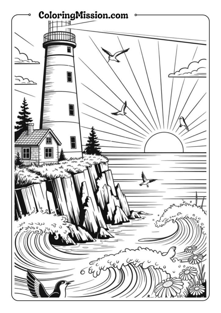 Lighthouse Coastal Scene