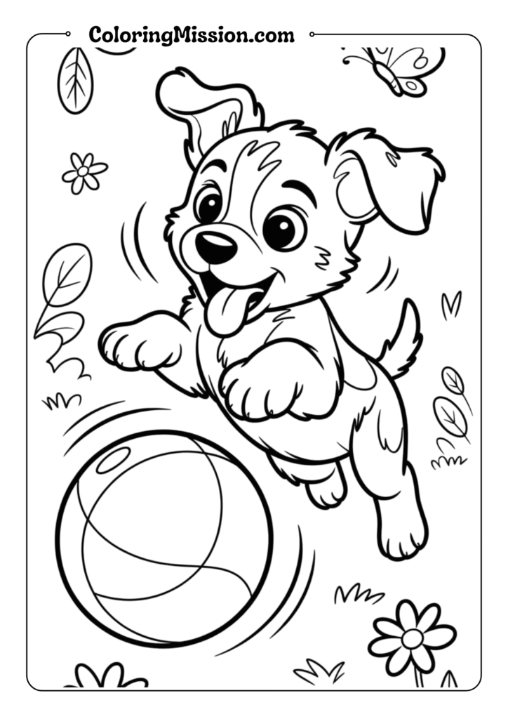 Playful Puppy with Ball