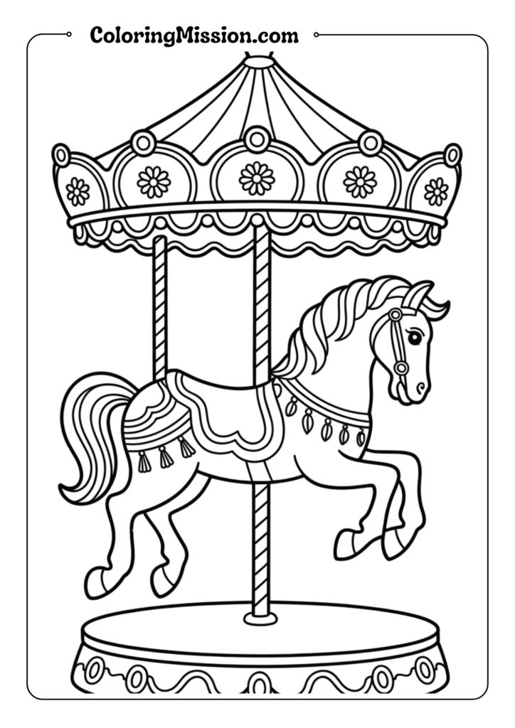 Rainbow Carousel Horse