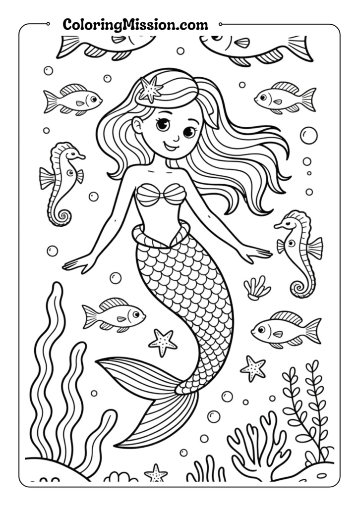 Rainbow Mermaid Underwater