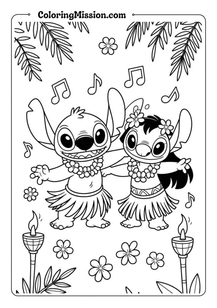 Stitch and Lilo Dancing Hula