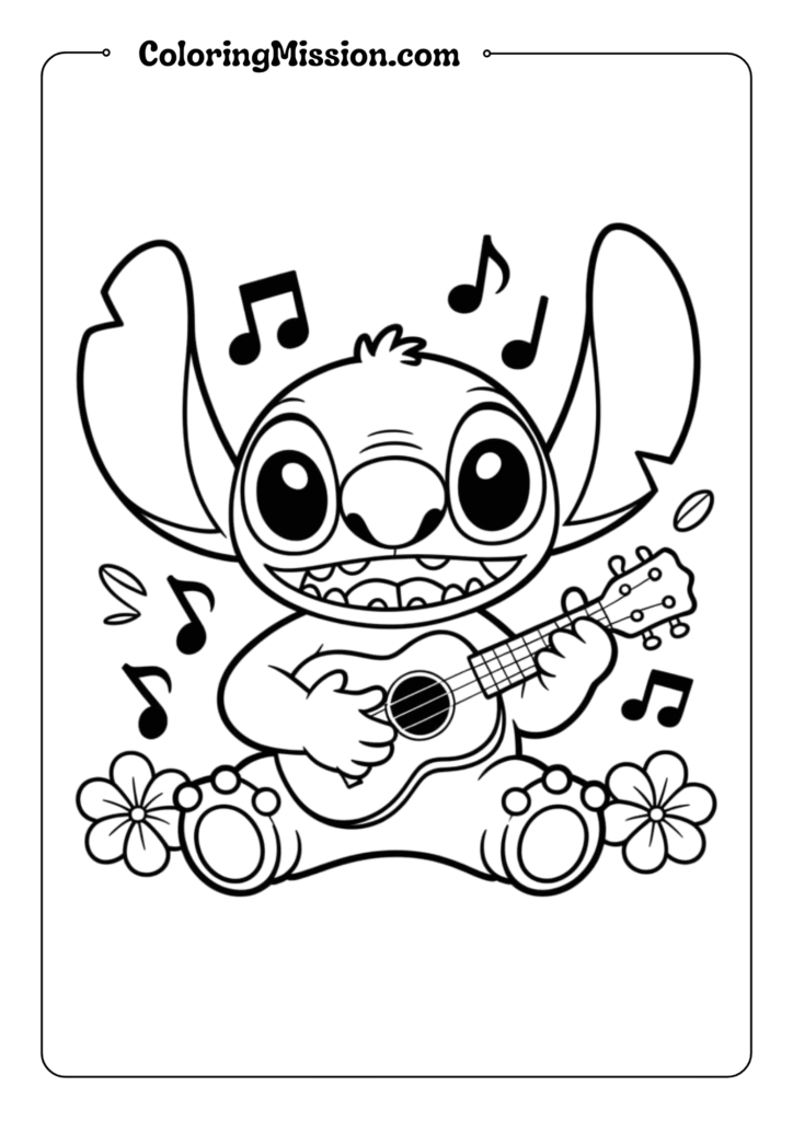 Stitch Playing Ukulele